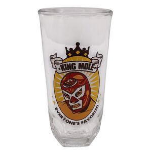 VTG Juice Glass Tumbler ~ Mexico Wrestling Hero King Mole Everyone's Favorito